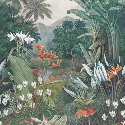 Sorolható fotótapéta virágokkal és trópusi mintával TD4258