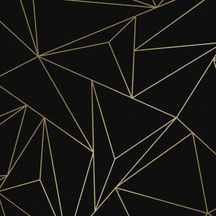 Fekete design tapéta arany absztrakt geometriai mintával