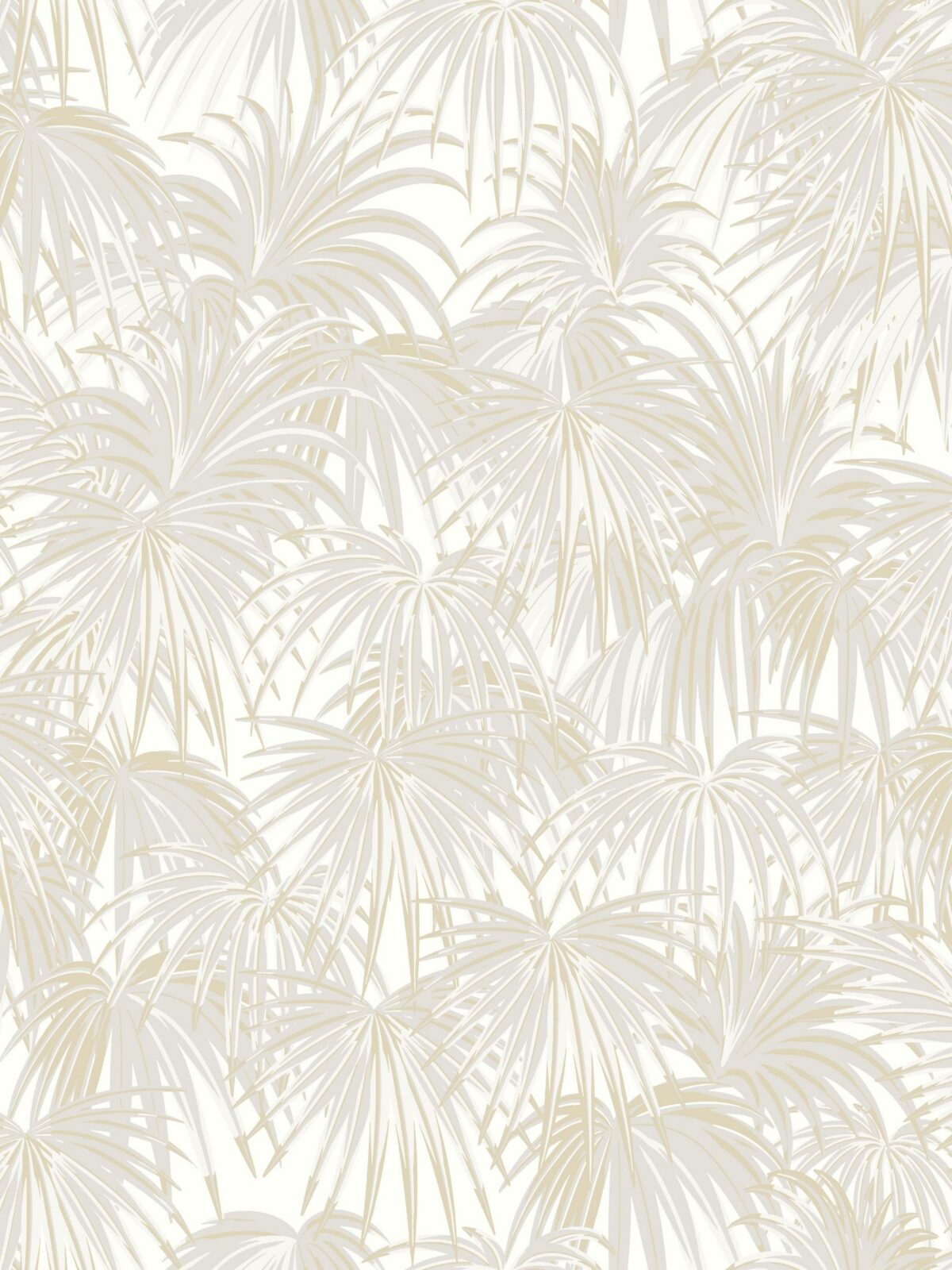 Egzotikus pálmalevél mintás design tapéta bézs levelekkel