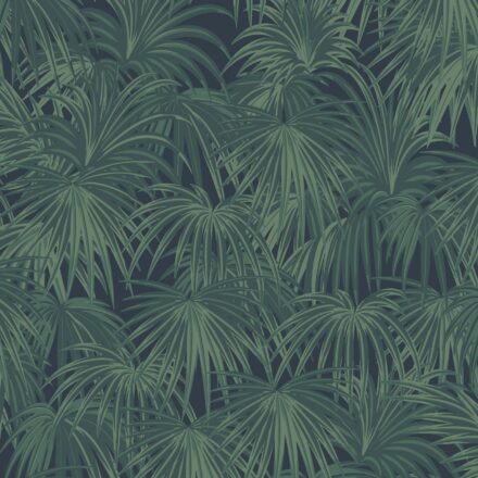 Egzotikus pálmalevél mintás design tapéta smaragdzöld levelekkel