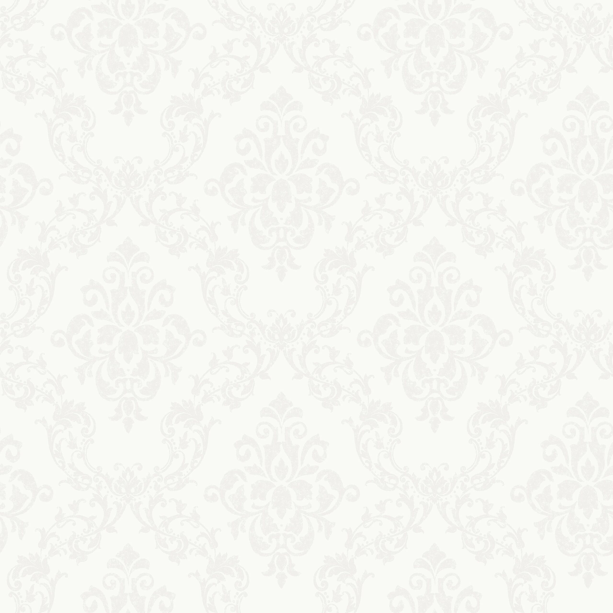 Fehér damaszt mintás Boras tapéta
