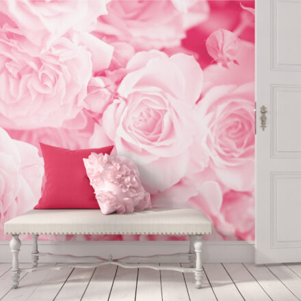 Romantikus fotótapéta rózsaszín rózsavirágokkal